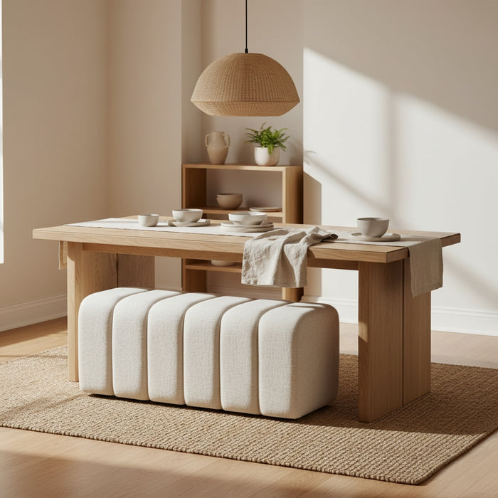 DÉJA Living - Eetkamerbank Beige Stof - 120x45x48cm - Bogense