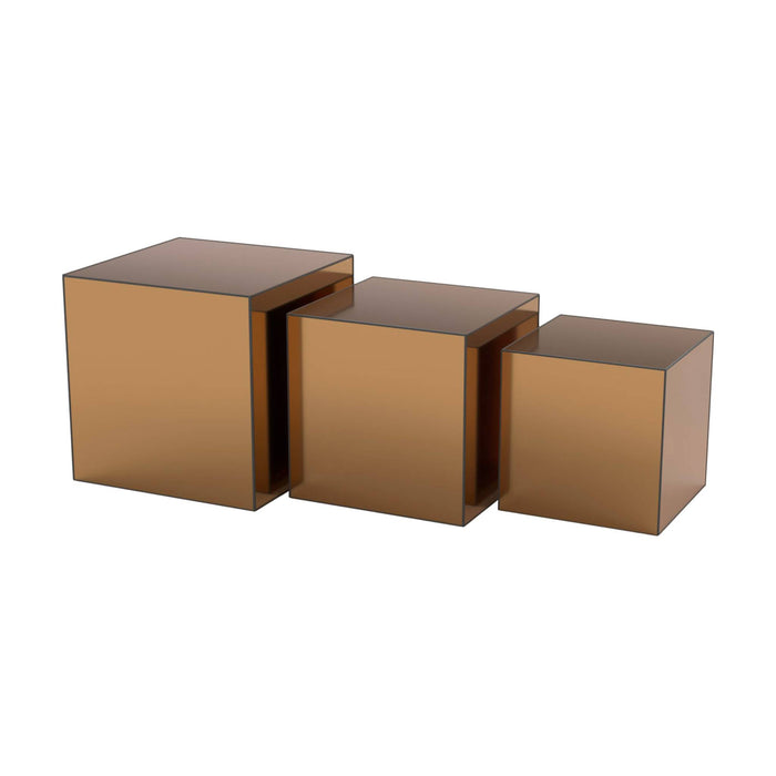 sweeek - Bijzettafel kubus spiegelglas 35cm