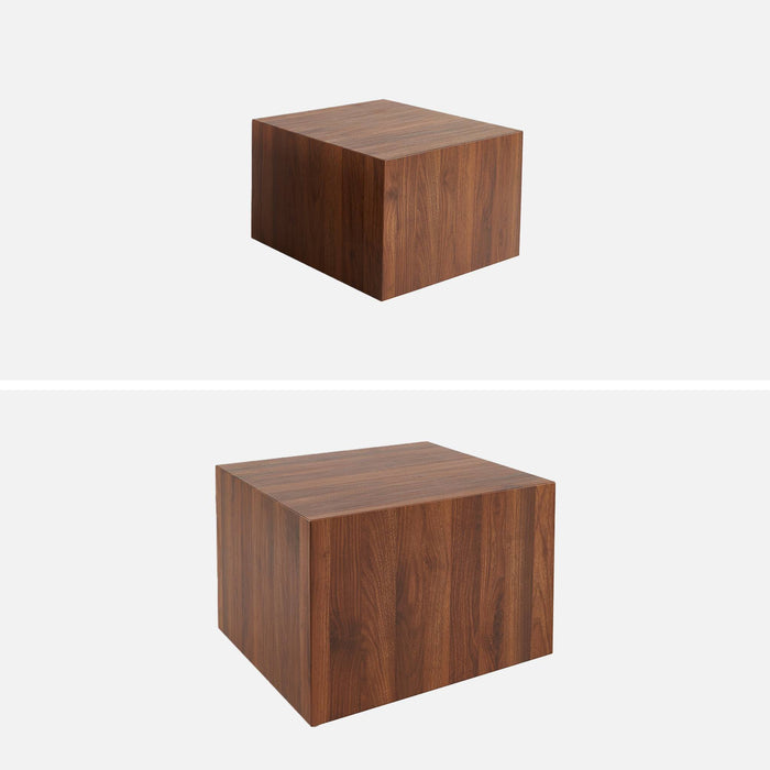 sweeek - Set van 2 vierkante salontafels met houteffect