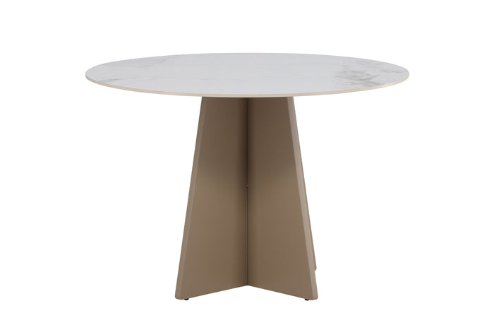 Fjôrd - Eettafel Rond - Beige Steen - 110x110x75cm - Bootcut