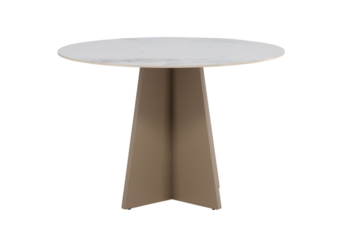 Fjôrd - Eettafel Rond - Beige Steen - 110x110x75cm - Bootcut