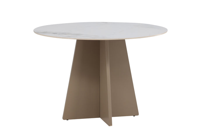 Fjôrd - Eettafel Rond - Beige Steen - 110x110x75cm - Bootcut