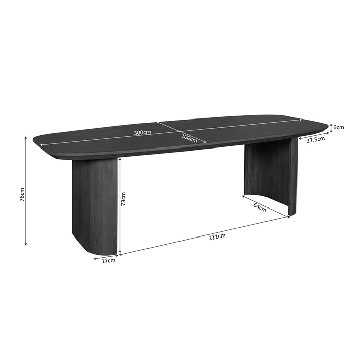 StarFurn - Eettafel Bruin Hout - 300x100x76cm - Maré