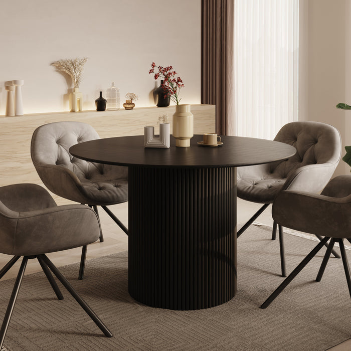 Meubella - Modena - Eetkamertafel - Zwart - 120x120x76 cm