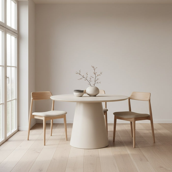 DÉJA Living - Eettafel Rond - Beige - 120x120x77cm - Kalix