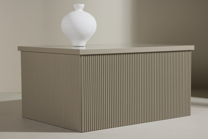 Fjôrd - Bijzettafel Rechthoek - Beige MDF - 80x60x40cm - Lenox