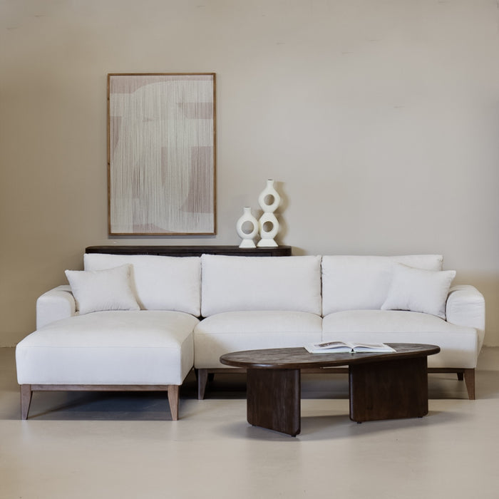 Giga Meubel - Chaise Longue Bank Beige Stof - 3-zits Links - Bordeaux