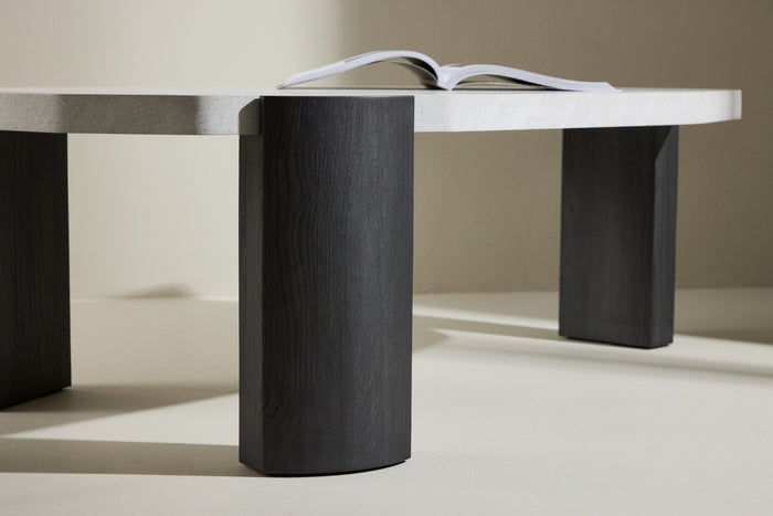 Fjôrd - Salontafel Organisch - Beige MDF - 125x71x40cm - Kres