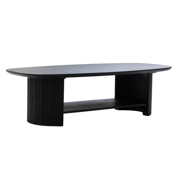 Giga Meubel - Salontafel Deens Ovaal - Zwart Hout - 130cm - Lorna