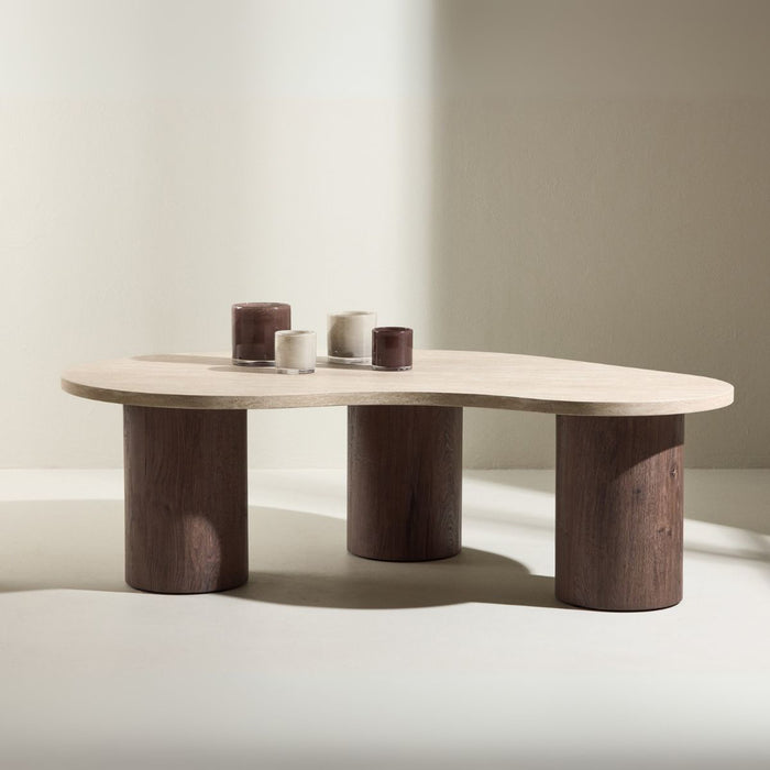 Fjôrd - Salontafel Organisch - Beige MDF - 130x78x40cm - Megg