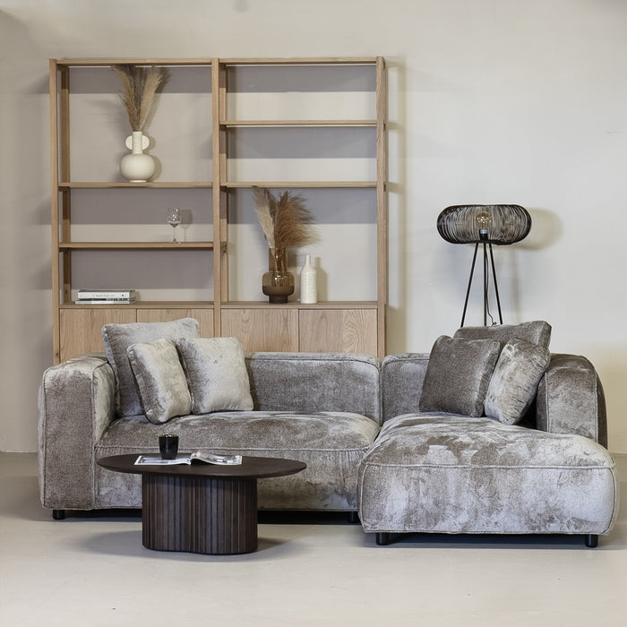 Giga Meubel - Chaise Longue Bank Taupe Stof - 3-zits Rechts - Nantes