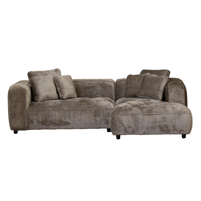 Giga Meubel - Chaise Longue Bank Taupe Stof - 3-zits Rechts - Nantes