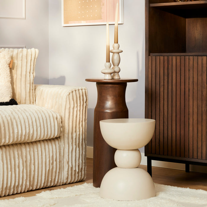 StarFurn - Bijzettafel Rond Bruin Hout - 40x40x60cm - Mason