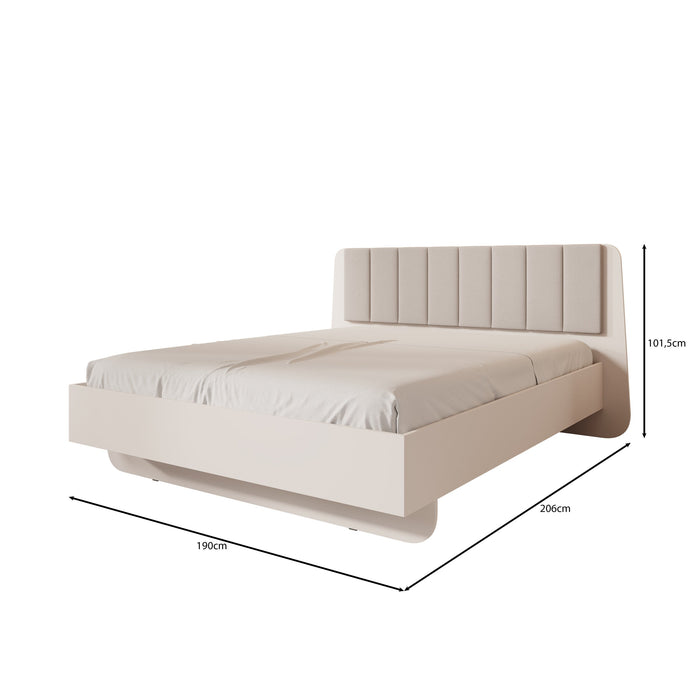 Meubella - Luzon - Tweepersoonsbed - Beige - 160x200 cm