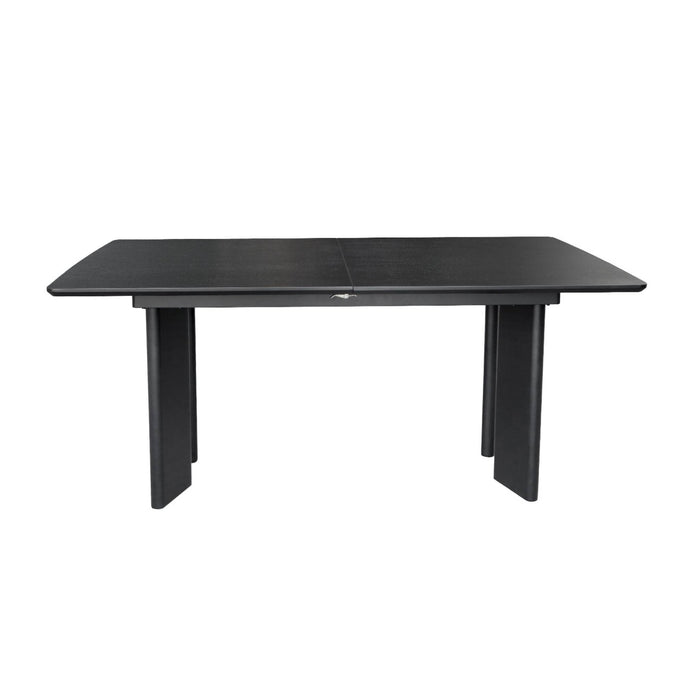 sweeek - Uitschuifbare rechthoekige eettafel rubberhout en eikenfineer