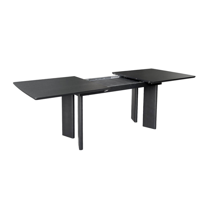 sweeek - Uitschuifbare rechthoekige eettafel rubberhout en eikenfineer