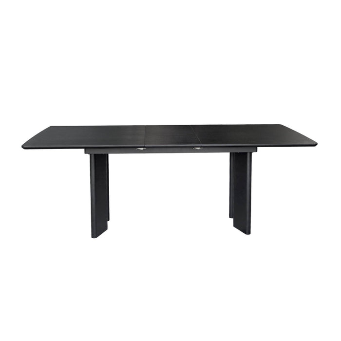 sweeek - Uitschuifbare rechthoekige eettafel rubberhout en eikenfineer