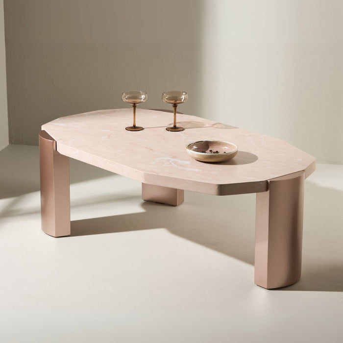Fjôrd - Salontafel Organisch - Roze MDF - 125x71x40cm - Kres