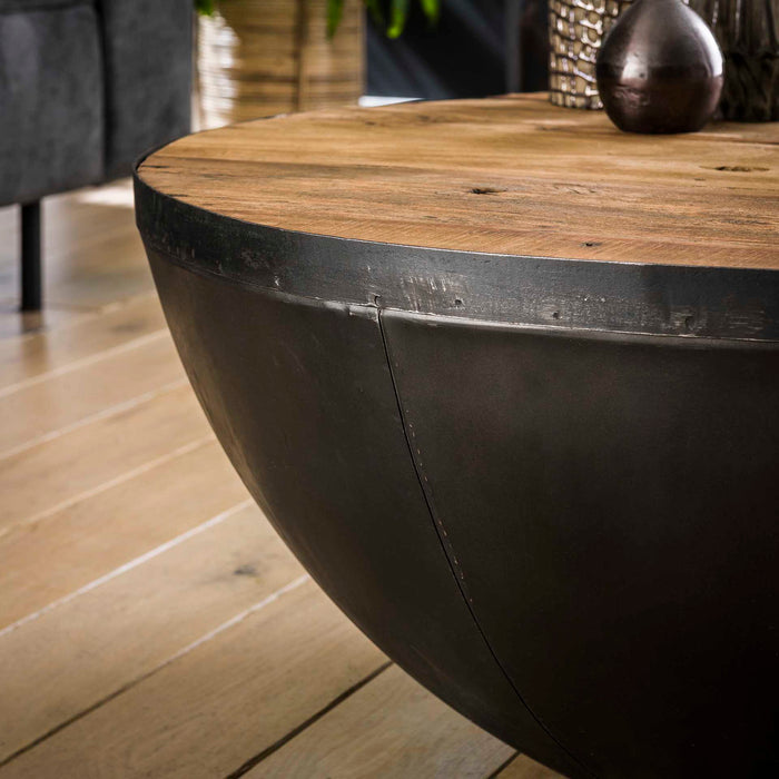 Giga Meubel - Salontafel Naturel Hardhout - Ø90x40cm - Raft
