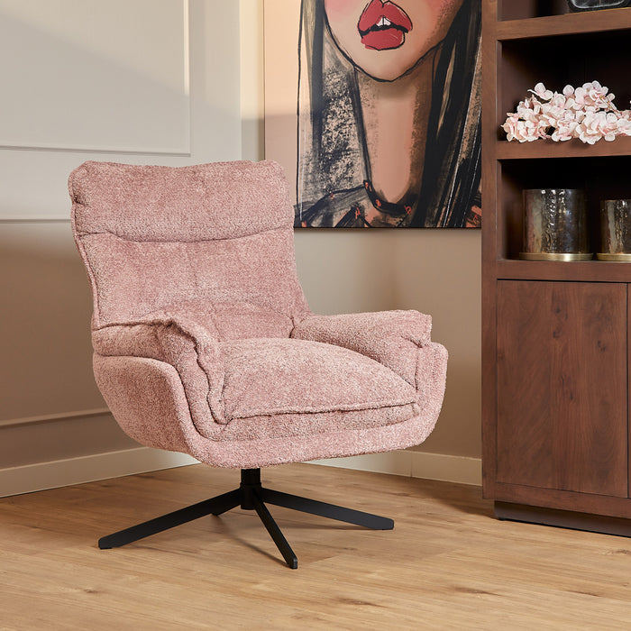 StarFurn - Fauteuil Roze Stof - Draaibaar - Vera