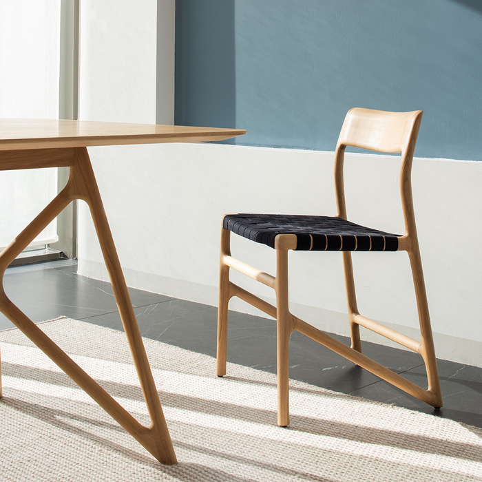 Gazzda Fawn Chair Houten Eetkamerstoel Whitewash - Cotton Black