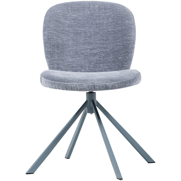 WOOOD Femke Eetkamerstoelen - Chenille - Blauw - Set van 2