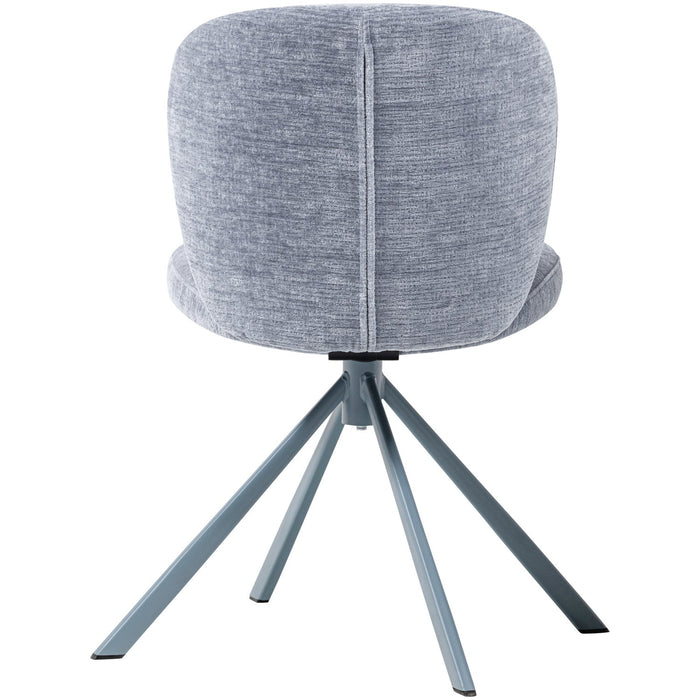 WOOOD Femke Eetkamerstoelen - Chenille - Blauw - Set van 2