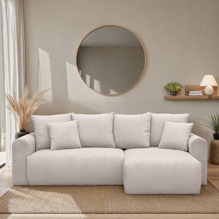 sweeek - 3-zits hoekslaapbank met omwisselbare hoek en opbergruimte in