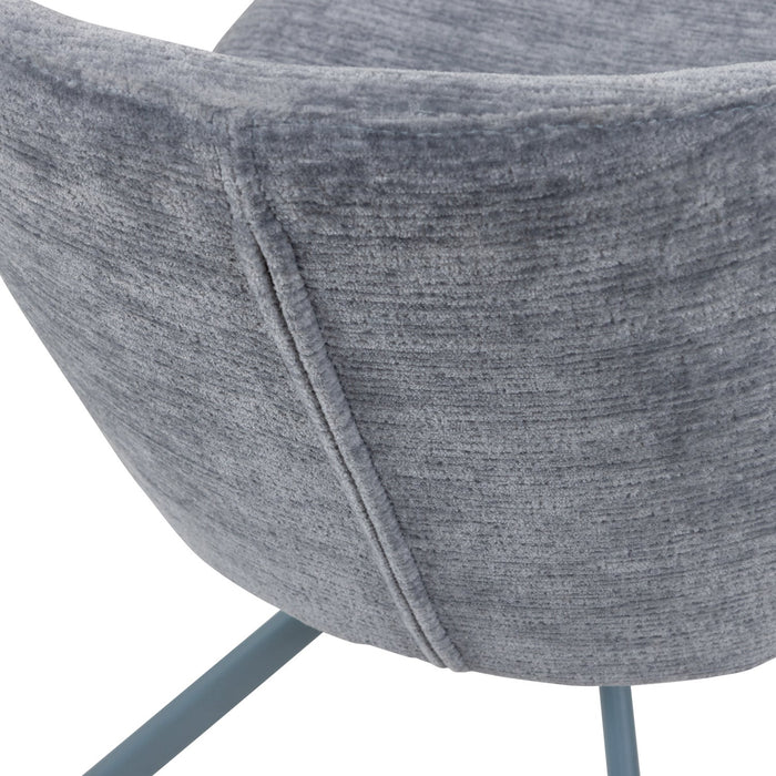 WOOOD Femke Eetkamerstoelen - Chenille - Blauw - Set van 2