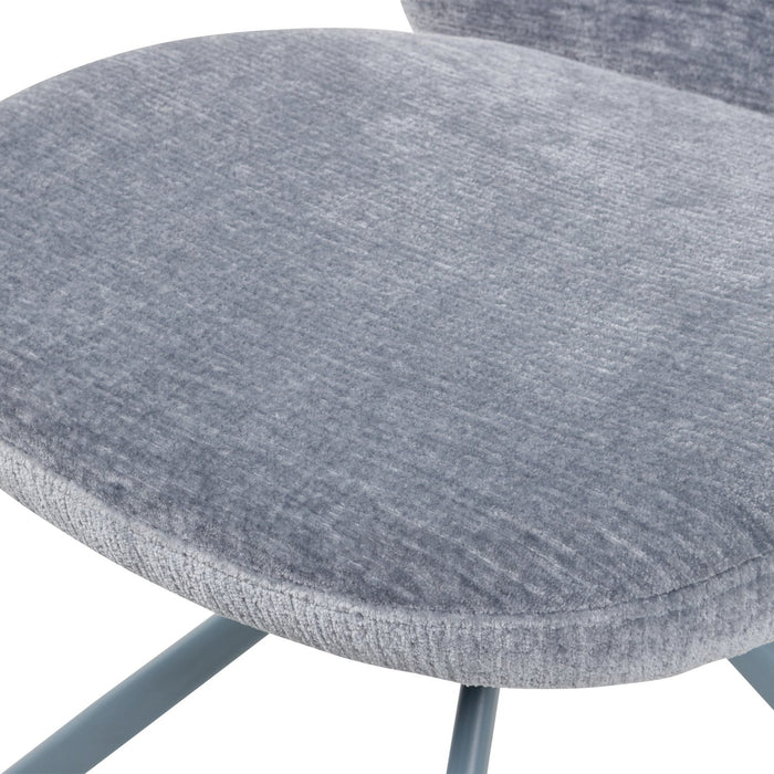 WOOOD Femke Eetkamerstoelen - Chenille - Blauw - Set van 2