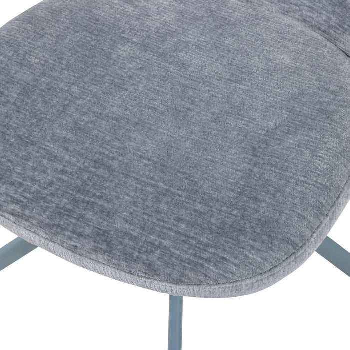 WOOOD Femke Eetkamerstoelen - Chenille - Blauw - Set van 2