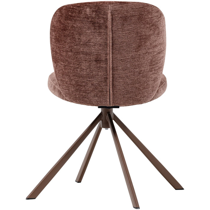 WOOOD Femke Eetkamerstoelen - Chenille - Bruin- Set van 2