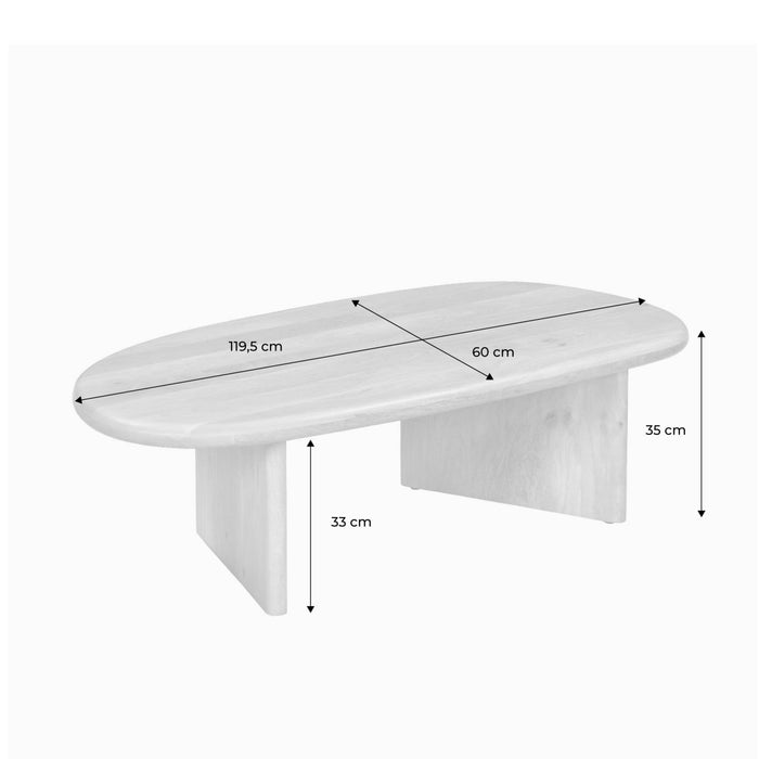 sweeek - Ovale salontafel van mangohout