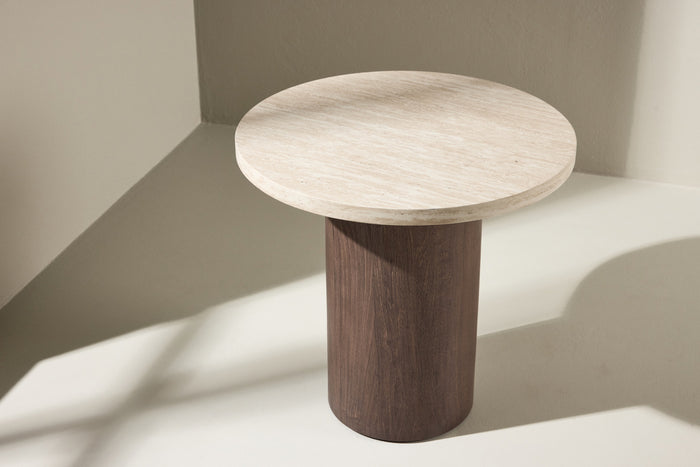 Fjôrd - Salontafel Rond - Beige MDF - 50x50x50cm - Megg