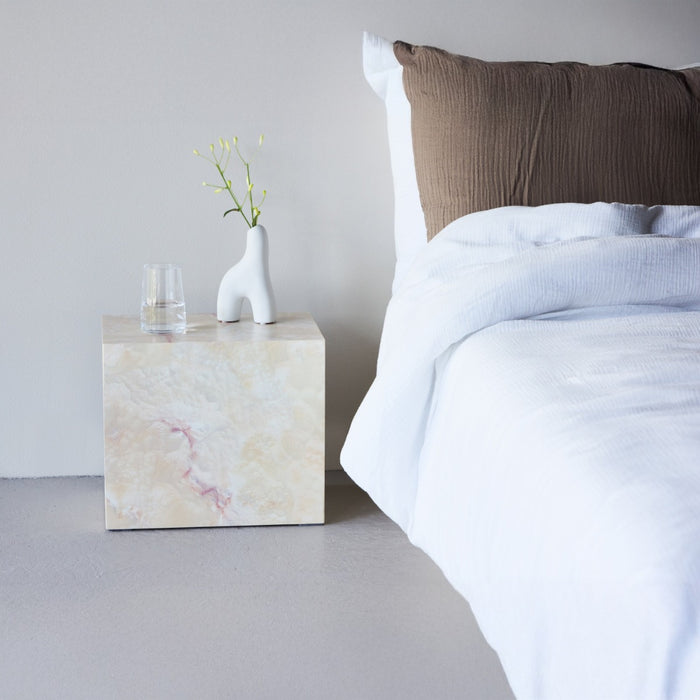 Fjôrd - Bijzettafel Rechthoek - Travertinlook - 35cm - York