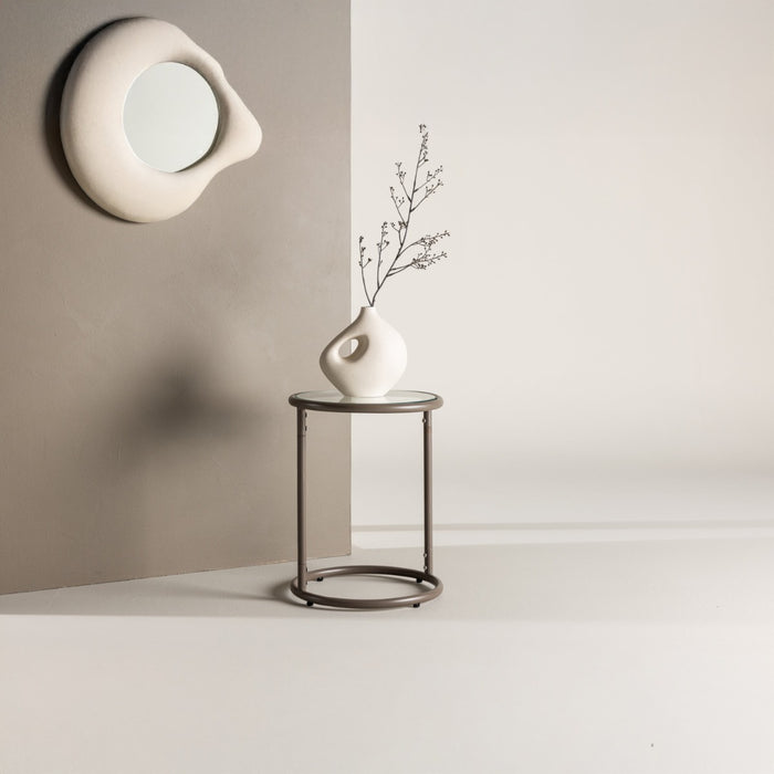 Fjôrd - Bijzettafel Rond - Bruin Glas - 35cm - Stavanger