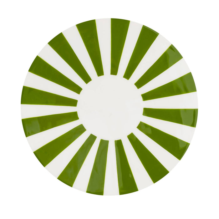 sweeek - Bijzettafel, nachtkastje van gestreept geëmailleerd staal Ø35