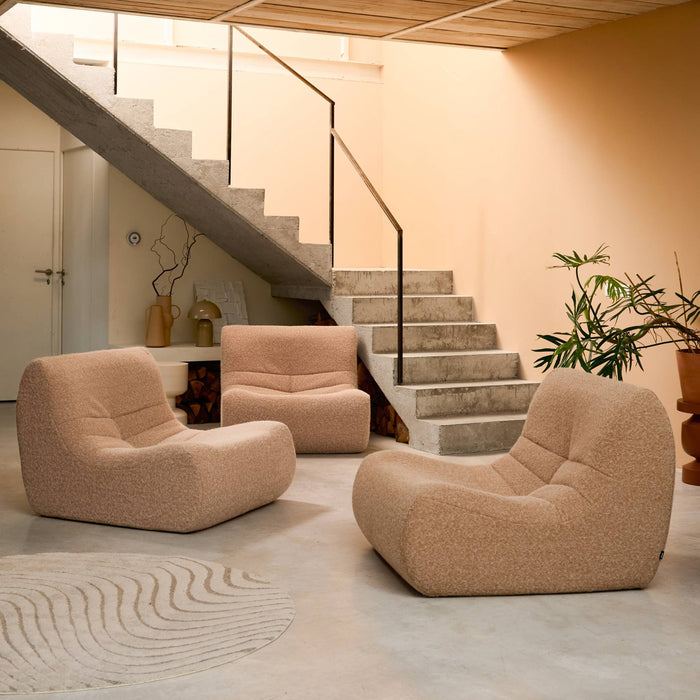 sweeek - Fauteuils alpaca-effect stof Sokol 1 zitplaats (set van 3)