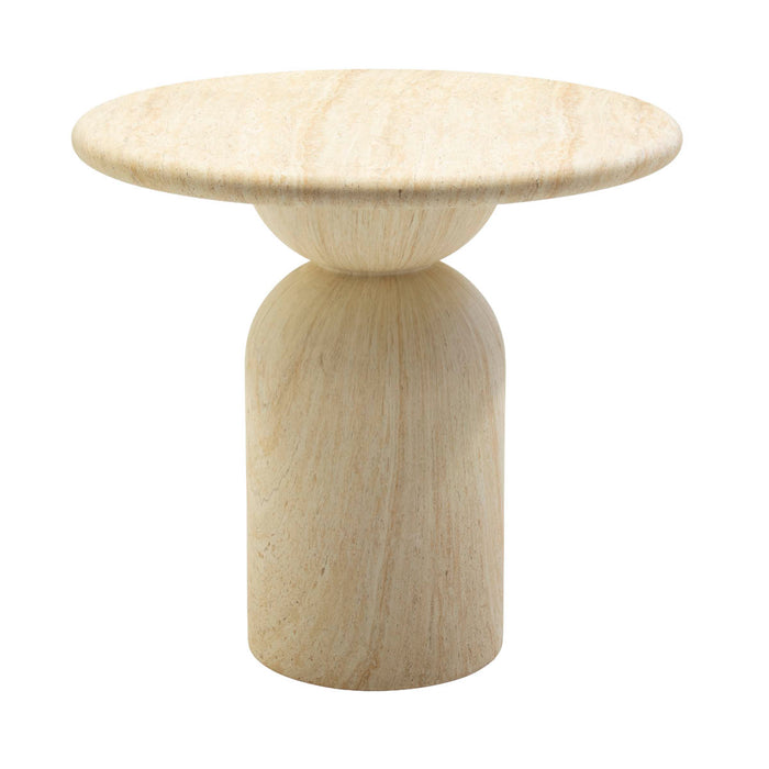 DÉJA Living - Eettafel Rond - Travertin Eco Composiet - 80cm - Djurö