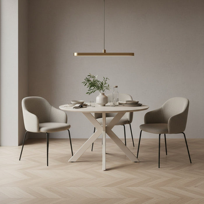 DÉJA Living - Eettafel Rond - Beige - 120x120x76cm - Gimo