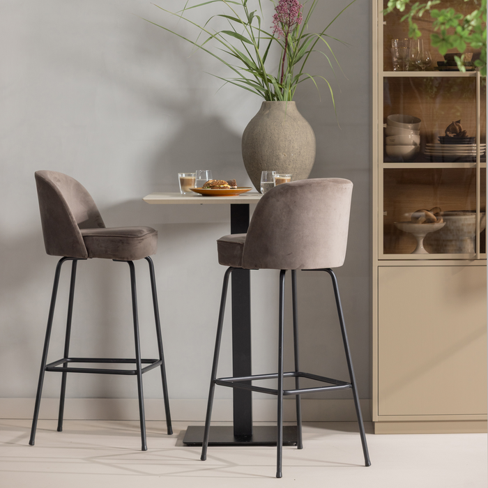 WOOOD Bistro Vierkante Bartafel Poot - Metaal - Zwart- 105x50x50