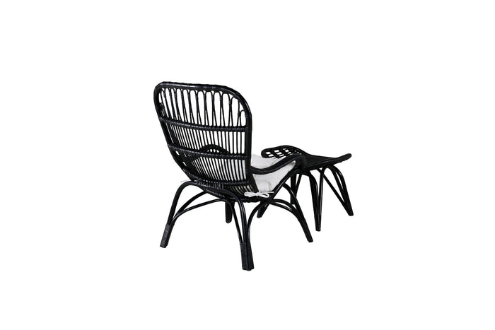 Fjôrd - Loungestoel Zwart Rotan - Ella