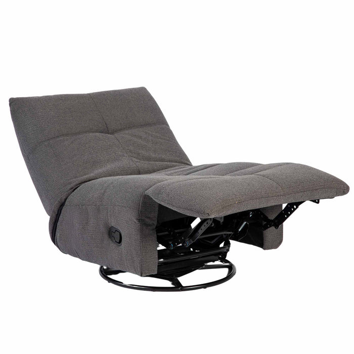 StarFurn - Fauteuil Donkergrijs Stof - Draaibaar & Relaxfunctie - Lazy