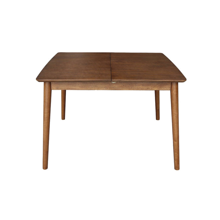 sweeek - Uitschuifbare rechthoekige eettafel rubberhout en eikenfineer