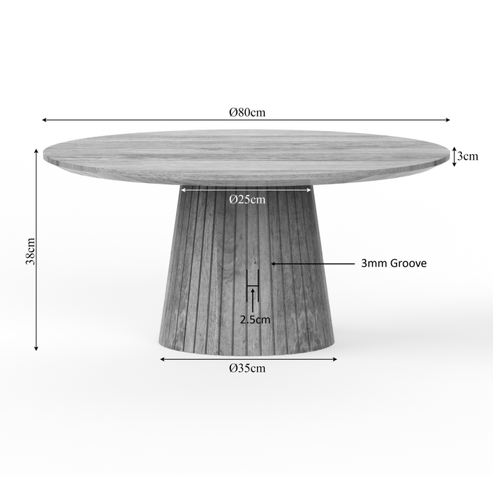 Starfurn Salontafel Solana | 80 cm | Taupe