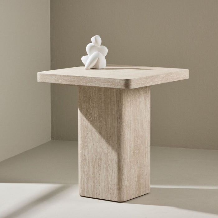 Fjôrd - Salontafel Vierkant - Beige MDF - 50x50x56cm - Qvart
