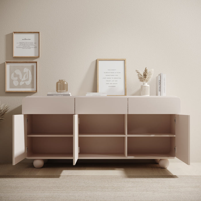 Meubella - Anobo - Dressoir - Beige - 160x39x75 cm