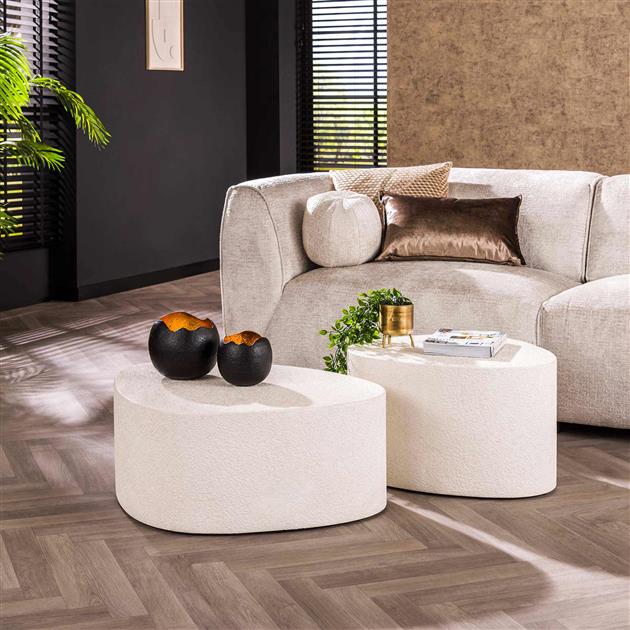 Giga Meubel - Salontafel Marmer - Set van 2 - Stone Driehoekig