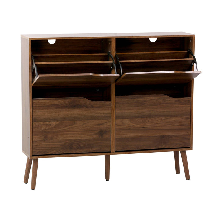 sweeek - Schoenenkast houteffect 4 lades voor 16 paar schoenen