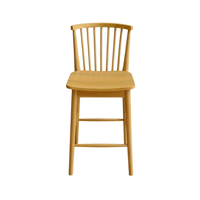 sweeek - Rubberhouten barstoel met spijlen (set van 2)